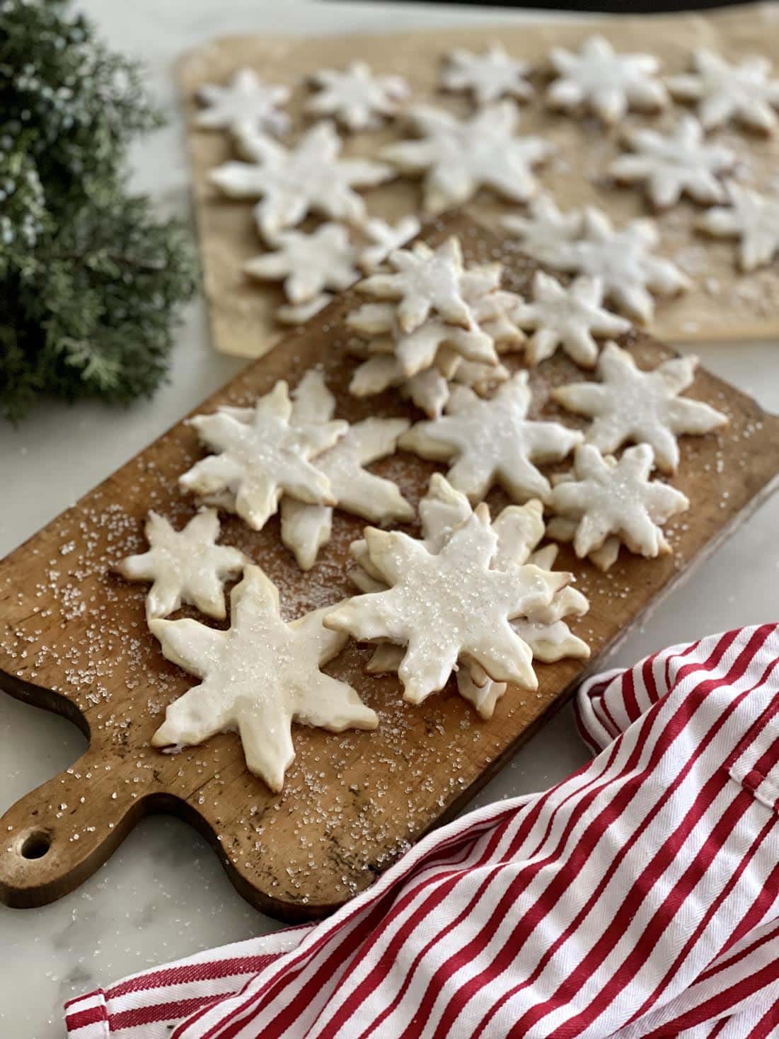 Sugar Sprinkled Lemon Snowflake Christmas Cookies - French Country Cottage